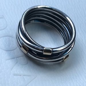 Pandora Two-toned silver rope ring